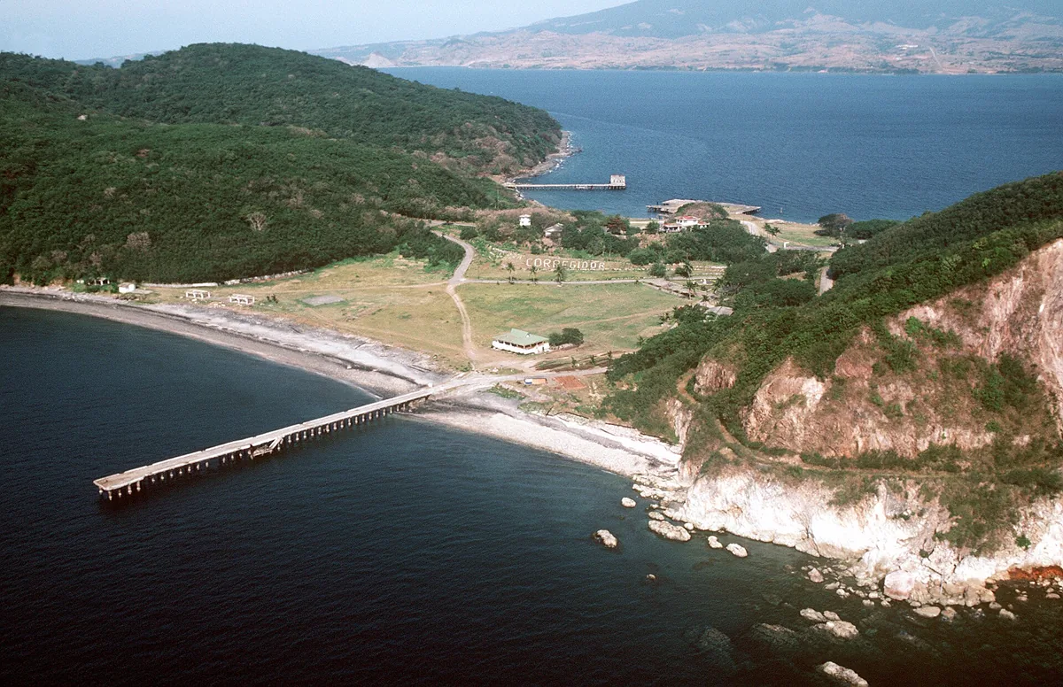 Aerial view of a Bottomside, Corregidor, Philippines, on 13 January 1982.