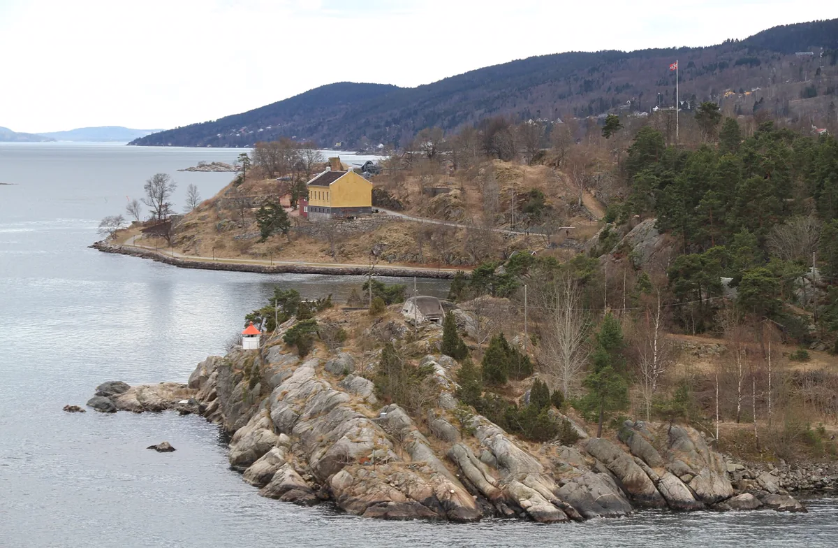 Image from south of the Kaholmen island, in the middle of the Oslo Fjord, Frogn Municipality, Just here is the Oscarsborg Fort, which brought down the "Blücher" german battleship on April 9, 1940.