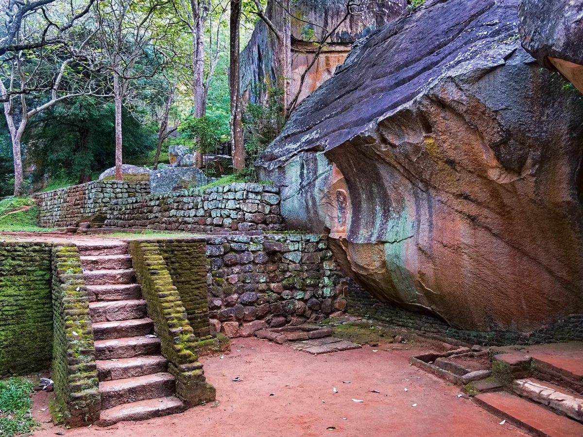 A lower part of the climb up Sigiriya (Lion Rock). The Ancient City of Sigiriya was declared a UNESCO World Heritage Site in 1982. On Google Earth: Sigiriya 7°57'23.92"N, 80°45'36.94"E