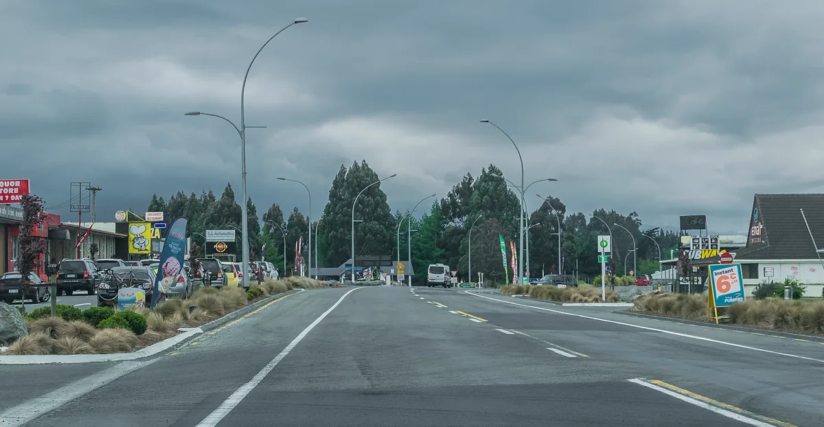 State Highway 1 in Waiouru, Manawatu-Wanganui Region, North Island of New Zealand